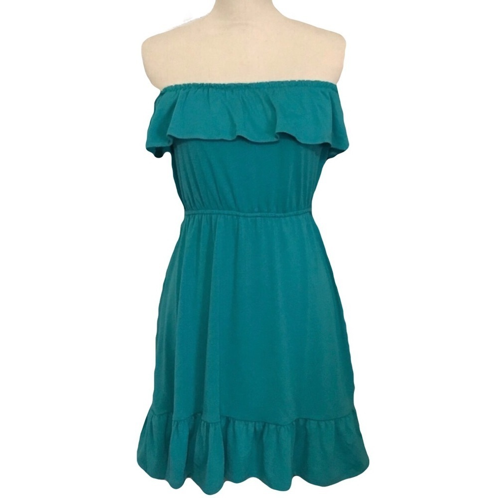 Accidentally in Love turquoise strapless ruffle
